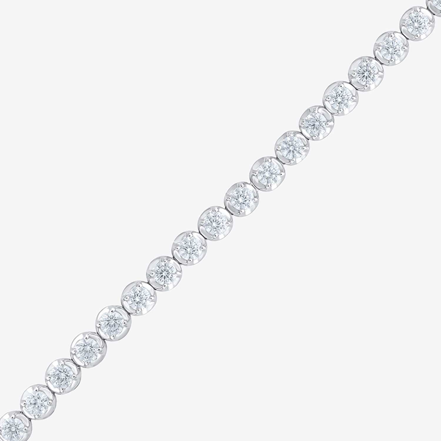 F / Vs2) Womens Ct.T.W. Lab Grown White Diamond 10K Gold Inch Tennis Bracelet