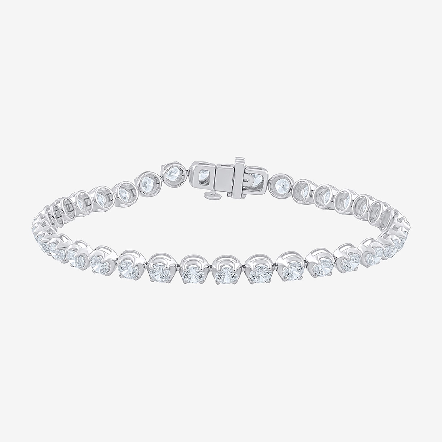 F / Vs2) Womens Ct.T.W. Lab Grown White Diamond 10K Gold / Inch Tennis Bracelet