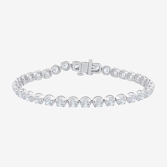 (F / Vs2) Womens 7 Ct.T.W. Lab Grown White Diamond 10K Gold 6 1/2 Inch Tennis Bracelet