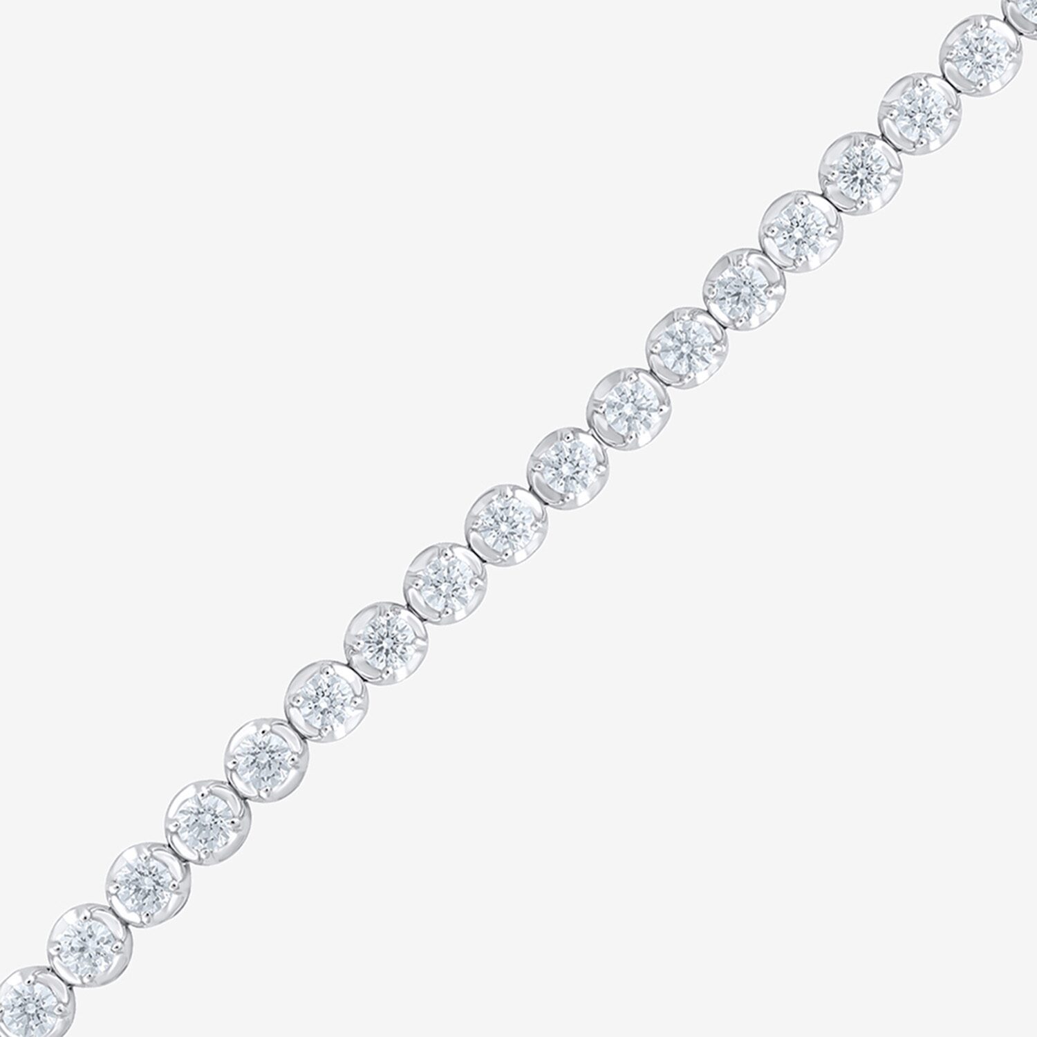 F / Vs2) Womens Ct.T.W. Lab Grown White Diamond 10K Gold / Inch Tennis Bracelet