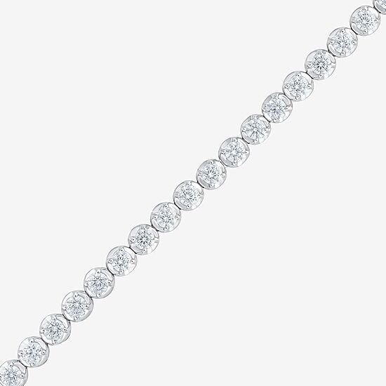(F / Vs2) Womens 7 Ct.T.W. Lab Grown White Diamond 10K Gold 6 1/2 Inch Tennis Bracelet