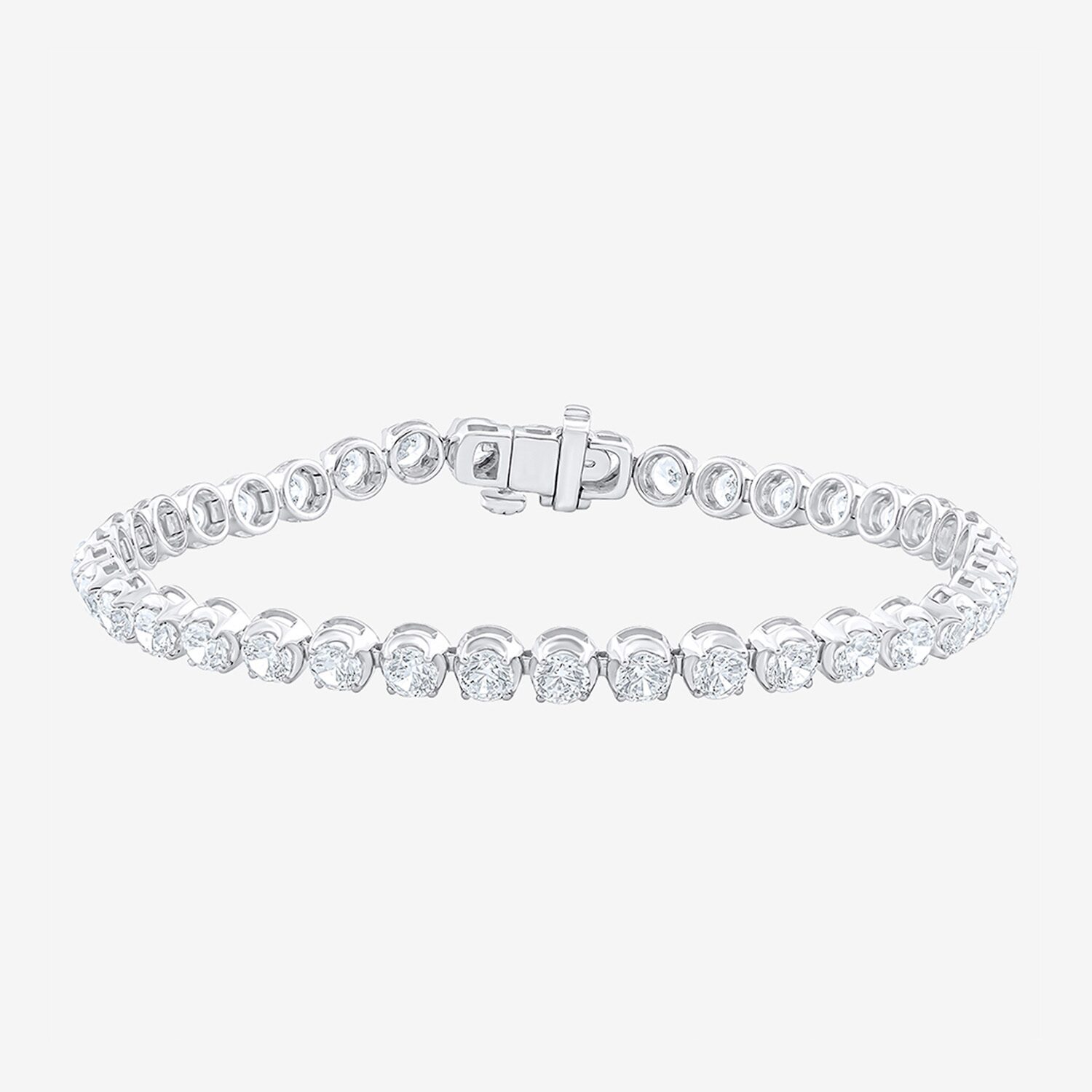 F / Vs2) Womens 6 CT. T.W. Lab Grown White Diamond 10K Gold Inch Tennis Bracelet