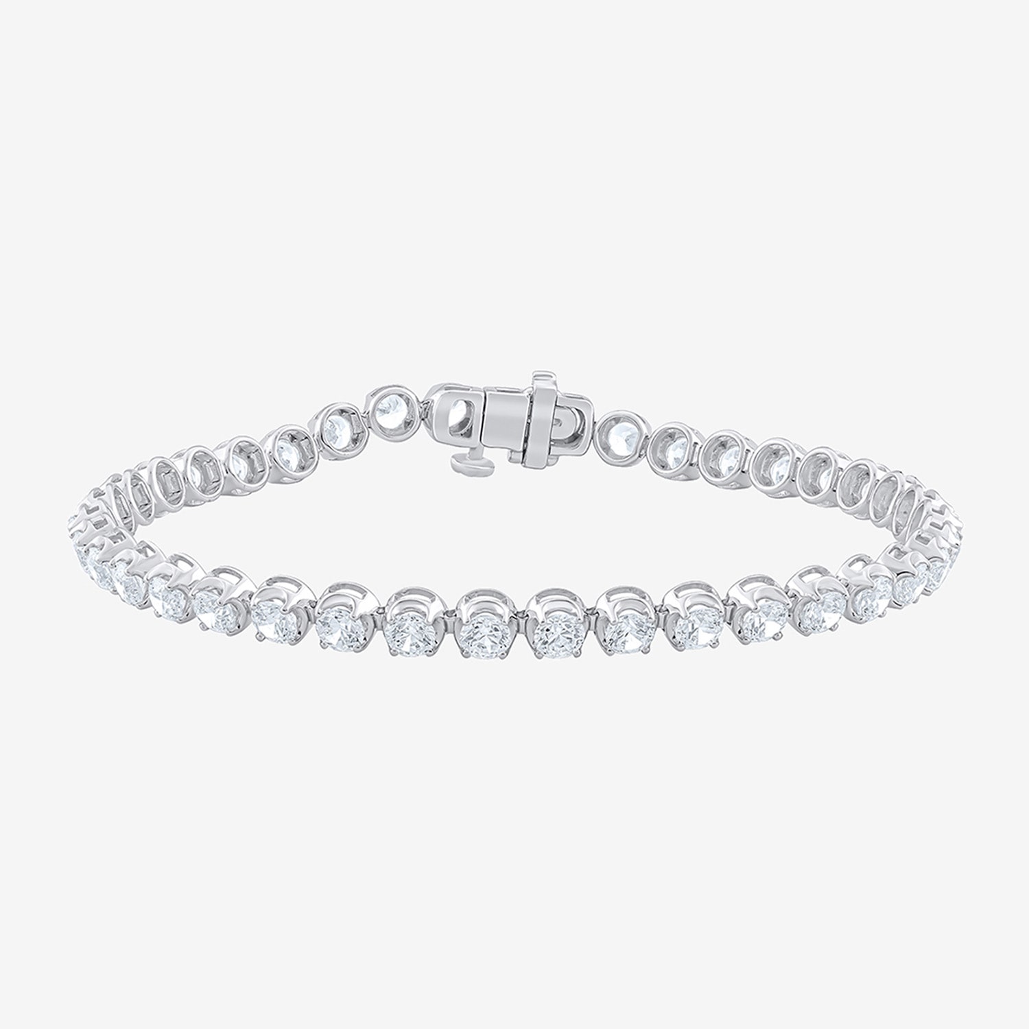 F / Vs2) Womens CT. T.W. Lab Grown White Diamond 10K Gold 6 / Inch Tennis Bracelet