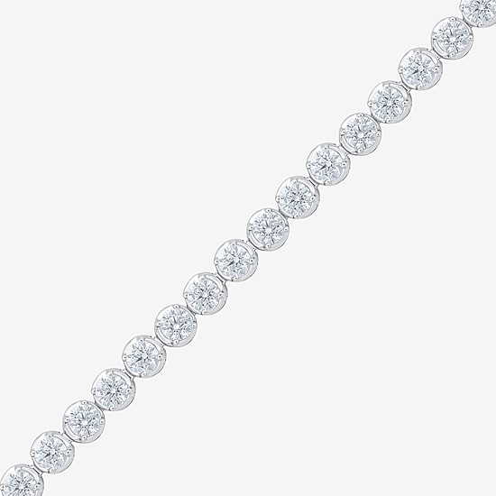(F / Vs2) Womens 8 Ct.T.W. Lab Grown White Diamond 10K Gold 7.25 Inch Tennis Bracelet