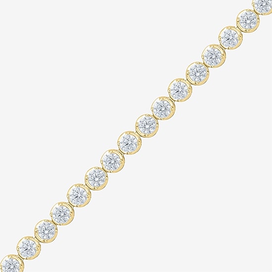 (F / Vs2) Womens 8 Ct.T.W. Lab Grown White Diamond 10K Gold 6 1/2 Inch Tennis Bracelet
