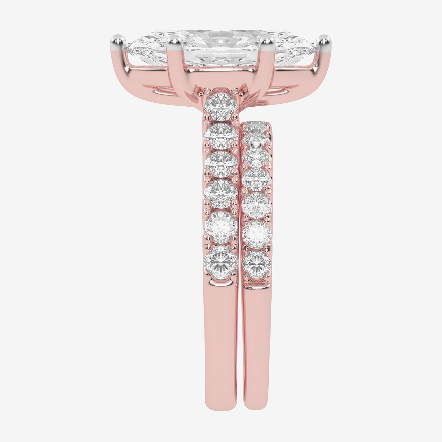 Signature By Modern Bride (G-H / Vs2-Si1) Womens 4 CT. T.W. Lab Grown White Diamond 14K Gold Marquise Side Stone Bridal Set