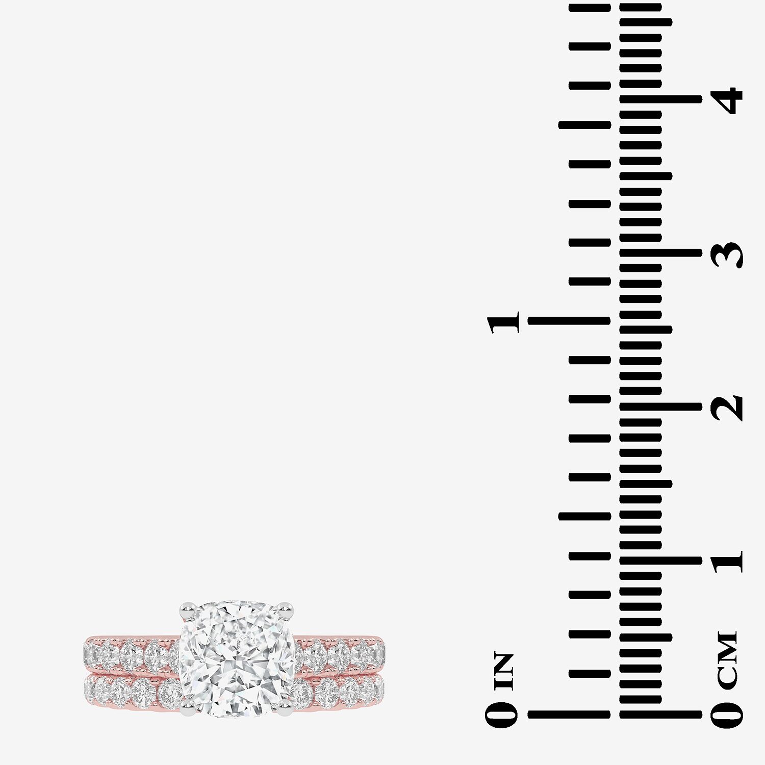 Signature By Modern Bride (G-H / Vs2-Si1) Womens 2 1/2 CT. T.W. Lab Grown White Diamond 14K Gold Cushion Side Stone Bridal Set