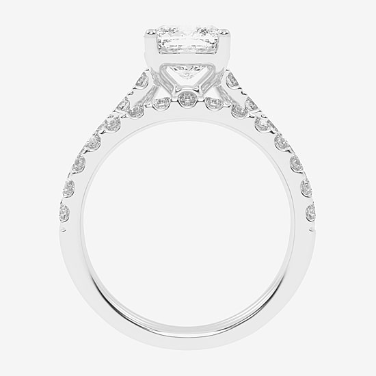 Signature By Modern Bride (G-H / Vs2-Si1) Womens 2 1/2 CT. T.W. Lab Grown White Diamond 14K Gold Cushion Side Stone Bridal Set