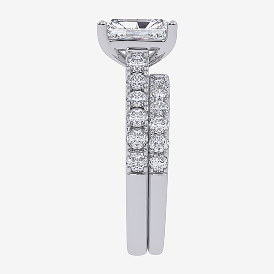 Signature By Modern Bride (G-H / Vs2-Si1) Womens 2 1/2 CT. T.W. Lab Grown White Diamond 14K Gold Side Stone Bridal Set