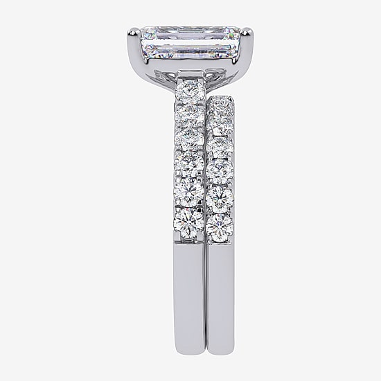 Signature By Modern Bride (G-H / Si1-Si2) Womens 4 CT. T.W. Lab Grown White Diamond 14K Gold Bridal Set