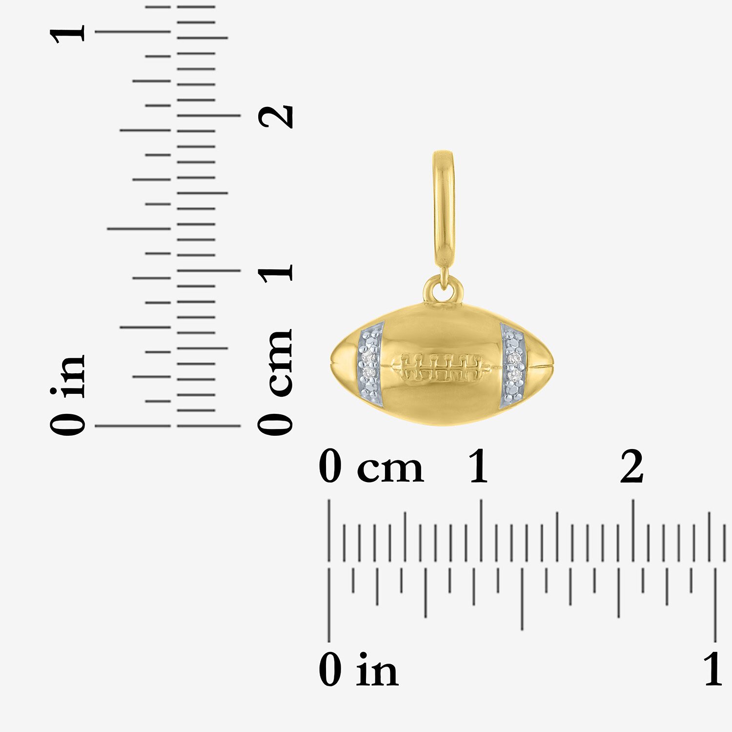 Charmed by Diamond Addiction Accent Football (G-H/ Si2-I1) White 14K Gold Over Silver Charm