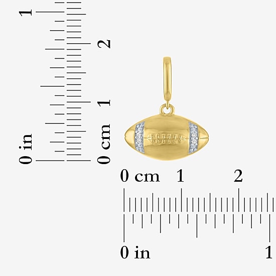Charmed by Diamond Addiction Diamond Accent Football (G-H/ Si2-I1) White Diamond 14K Gold Over Silver Charm