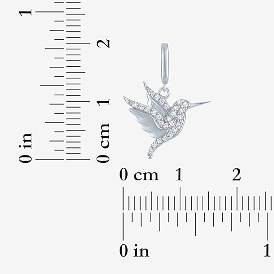 Charmed by Diamond Addiction 1/10 CT. T.W. Humming Bird (G-H / Si2- I1) White Diamond 14K Gold Over Silver Charm