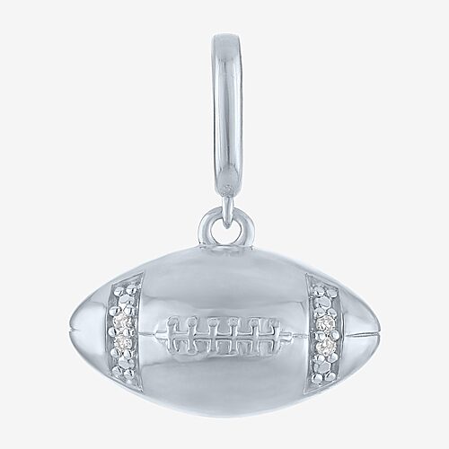 Charmed by Diamond Addiction Diamond Accent Football (G-H/ Si2-I1) White Diamond 14K Gold Over Silver Charm, One Size, White