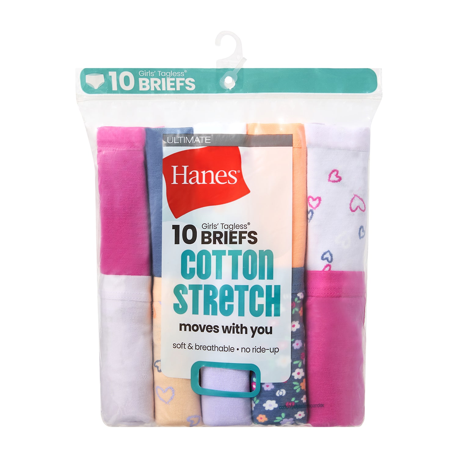 Hanes Big Kid Girls 10 Pack Briefs Gucsb1