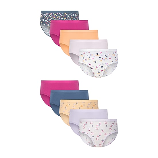 Hanes Big Kid Girls 10 Pack Briefs Gucsb1