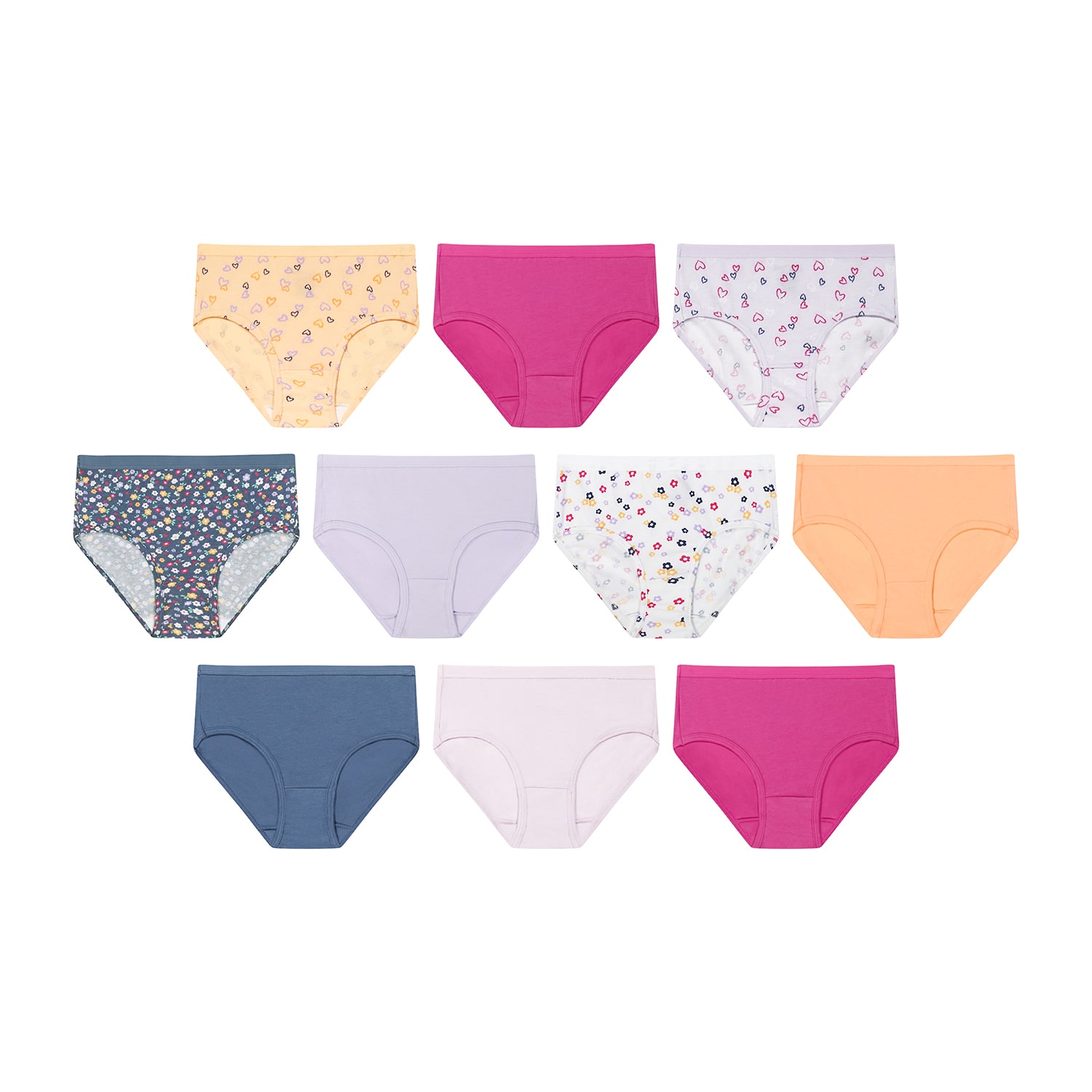 Hanes Big Kid Girls 10 Pack Briefs Gucsb1