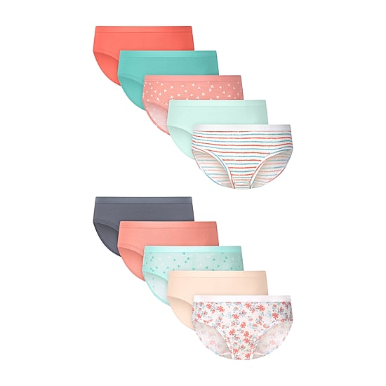 Hanes Big Kid Girls 10 Pack Hipster Panty Gucsh1