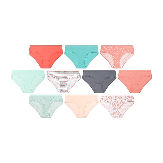 Hanes Big Kid Girls 10 Pack Hipster Panty Gucsh1