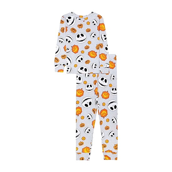 Disney Collection Boys Nightmare Before Christmas Crew Neck Long Sleeve 2-pc. Big Kids Pajama Set