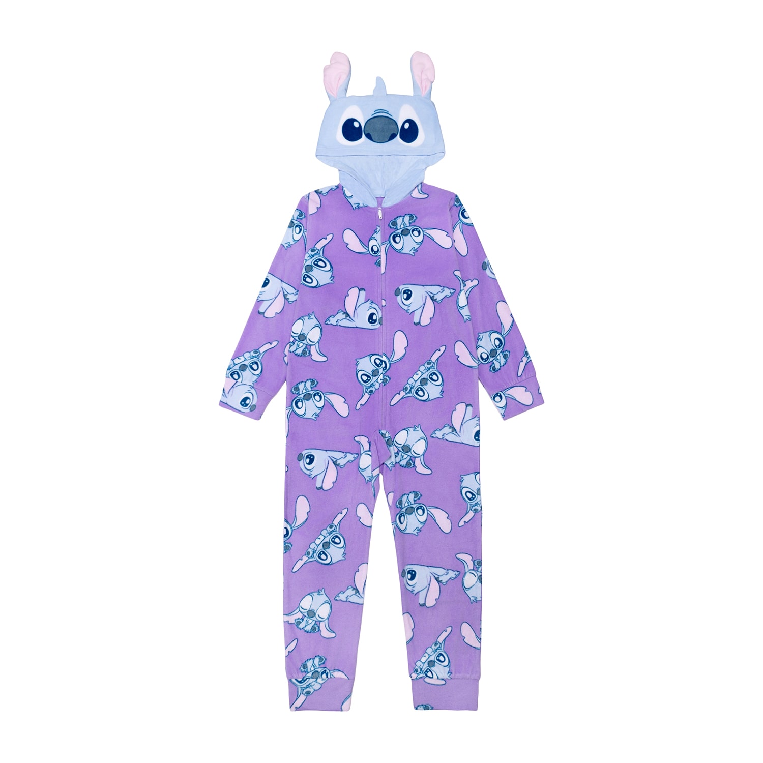 Disney Collection Girls Lilo & Stitch Microfleece Crew Neck Long Sleeve 1 Pair Big One Piece Pajama