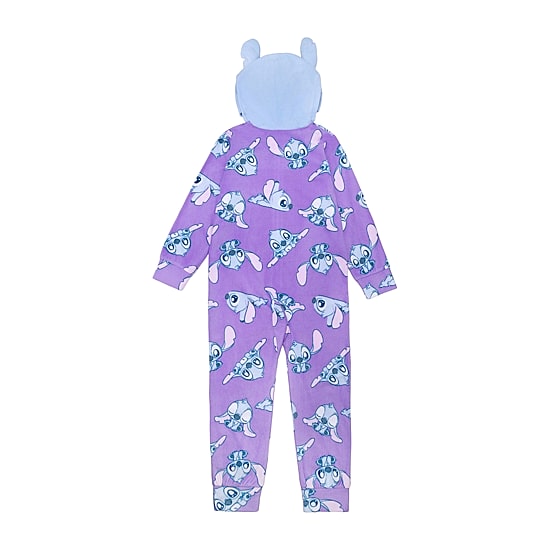 Disney Collection Girls Lilo & Stitch Microfleece Crew Neck Long Sleeve 1 Pair Big One Piece Pajama