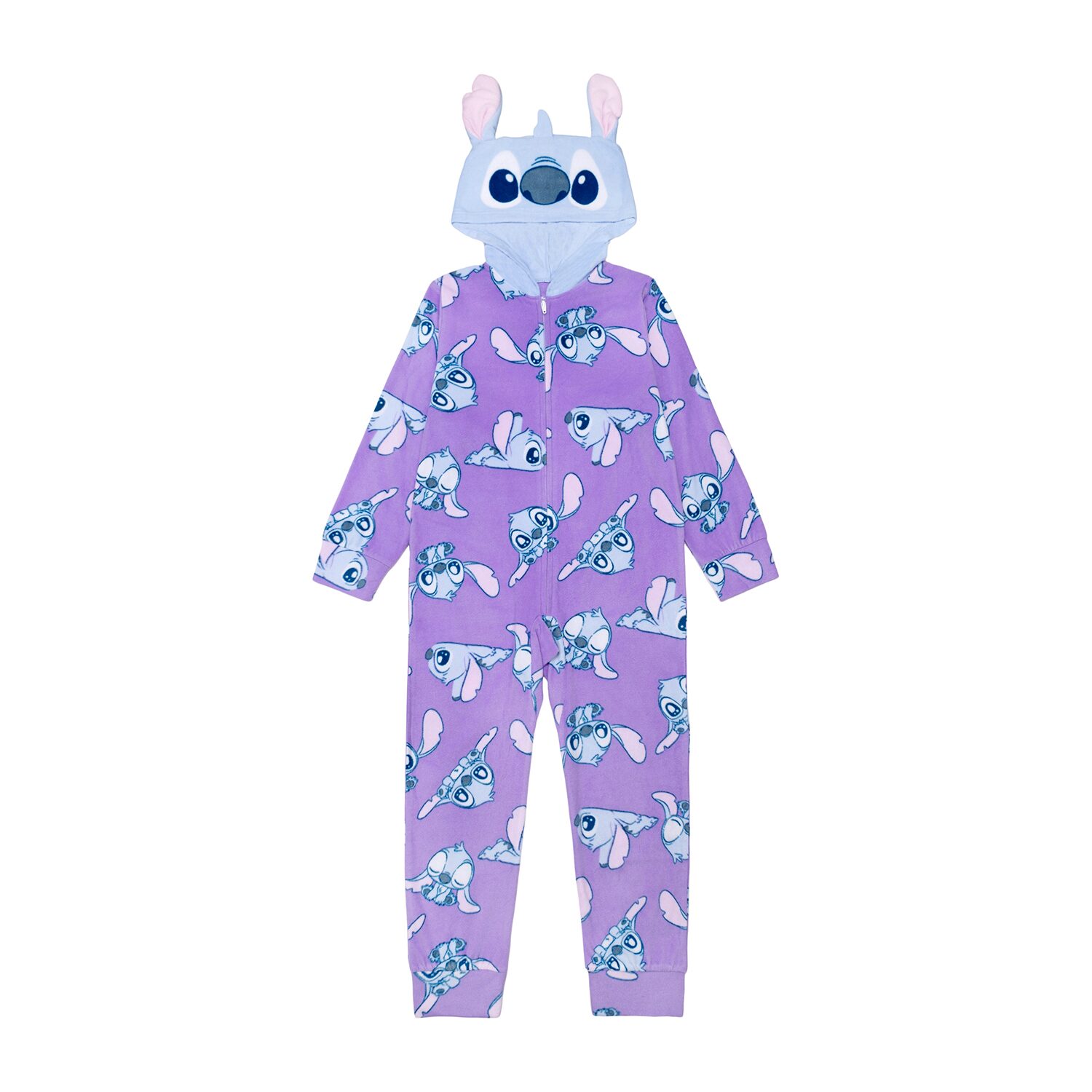 Disney Collection Girls Lilo & Stitch Microfleece Crew Neck Long Sleeve 1 Pair Big One Piece Pajama