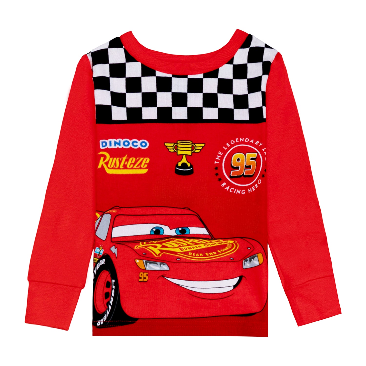 Disney Collection Toddler Boys Cars Crew Neck Long Sleeve 4-pc. Pajama Set