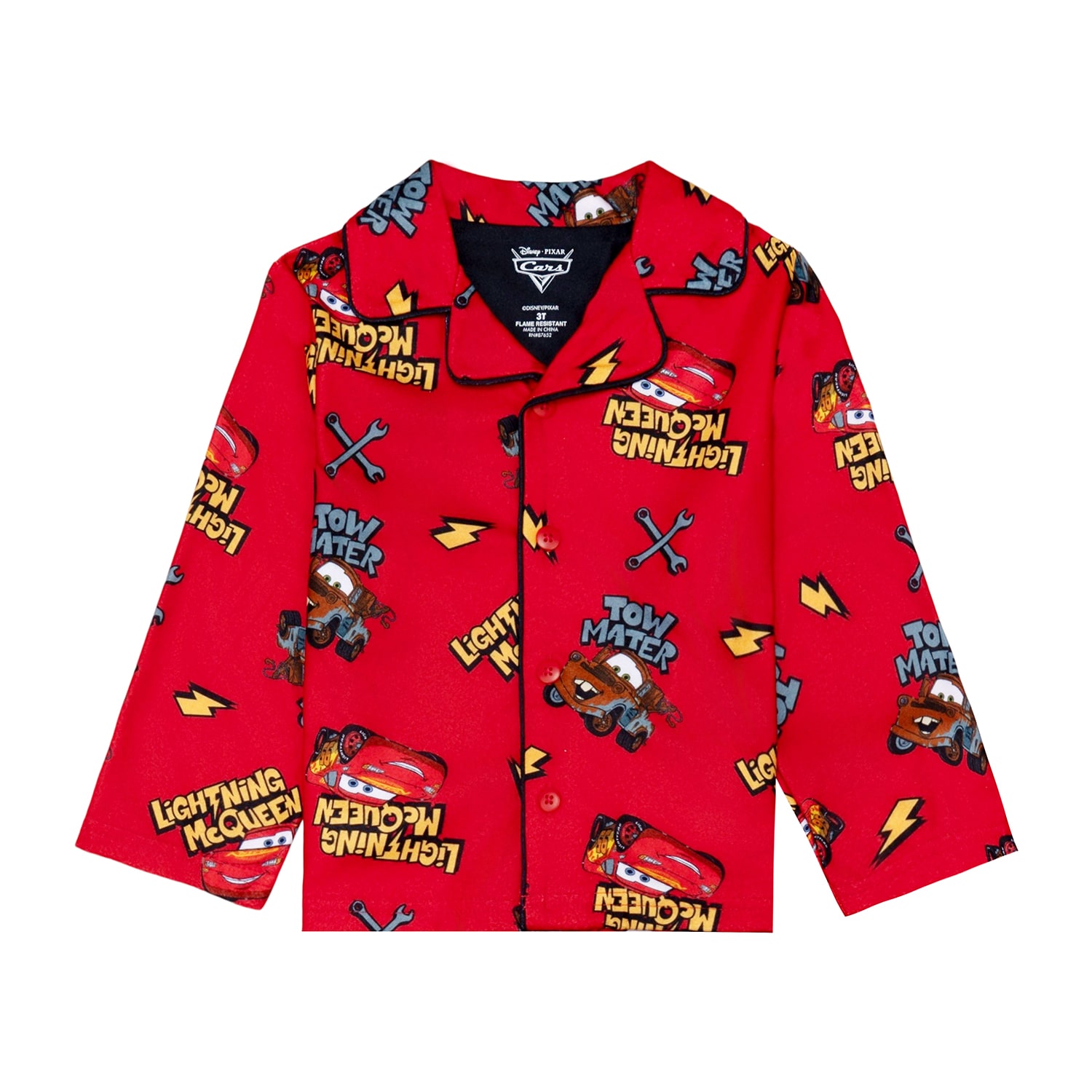 Disney Collection Toddler Boys Cars Long Sleeve 2-pc. Pajama Set