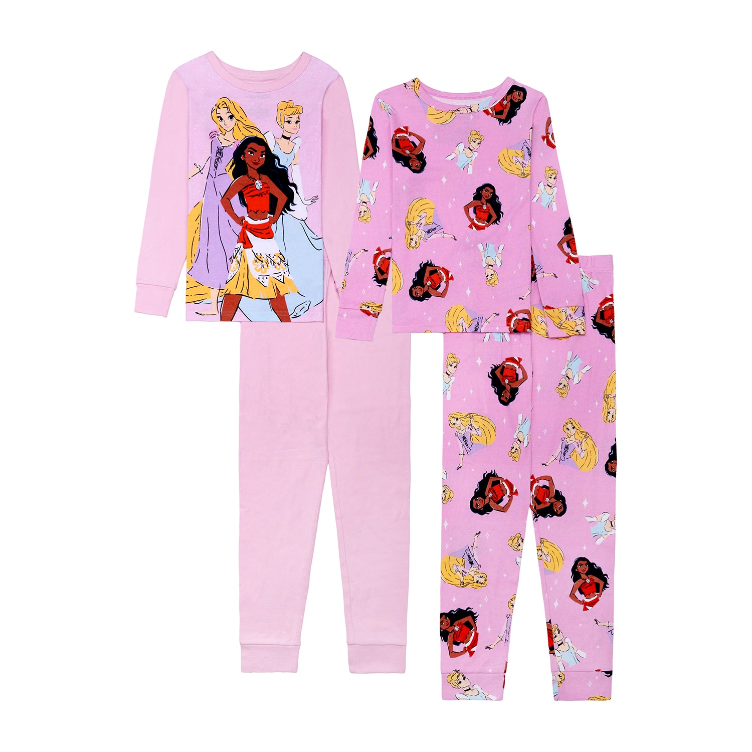Disney Collection Little & Big Kid Girls Princess Long Sleeve 4-pc. Pajama Set