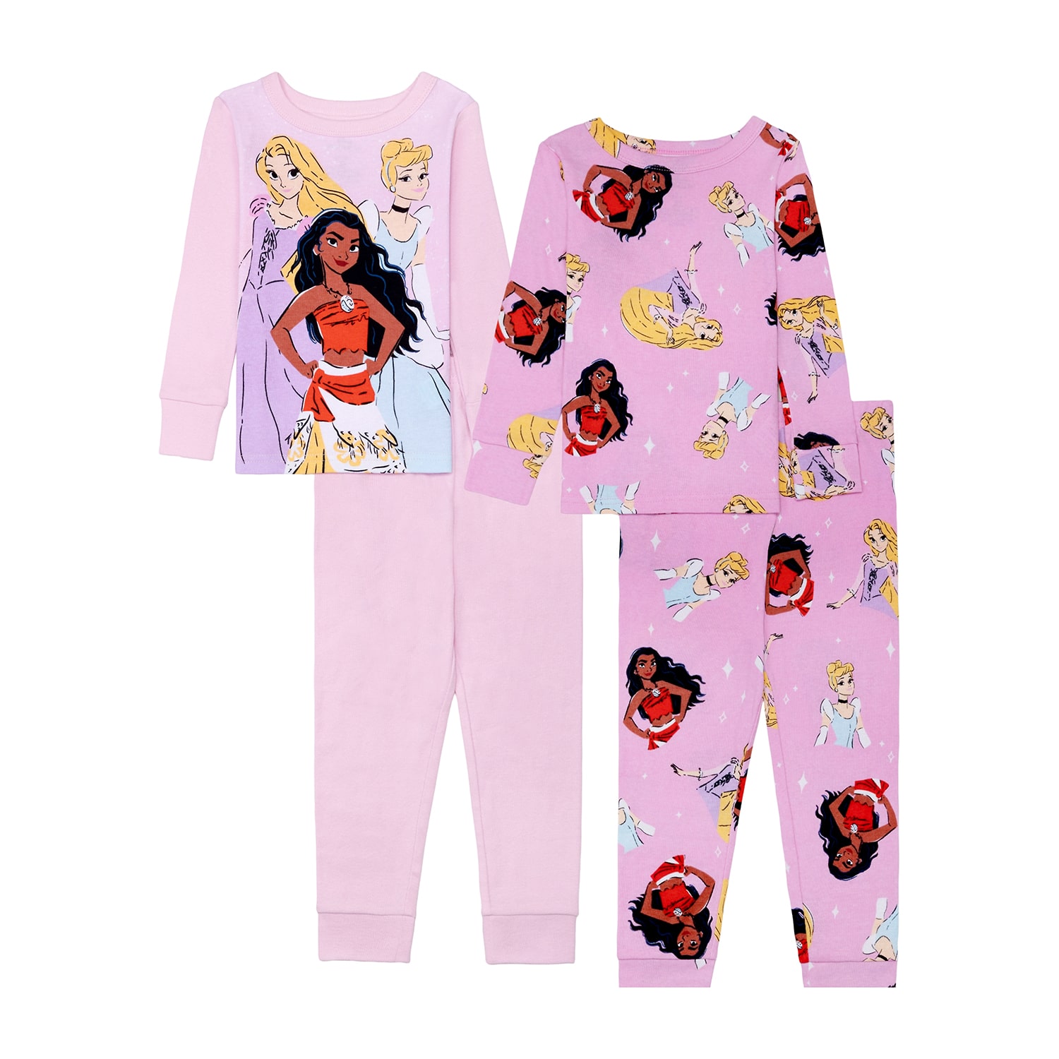 Disney Collection Toddler Girls Princess Long Sleeve 4-pc. Pajama Set