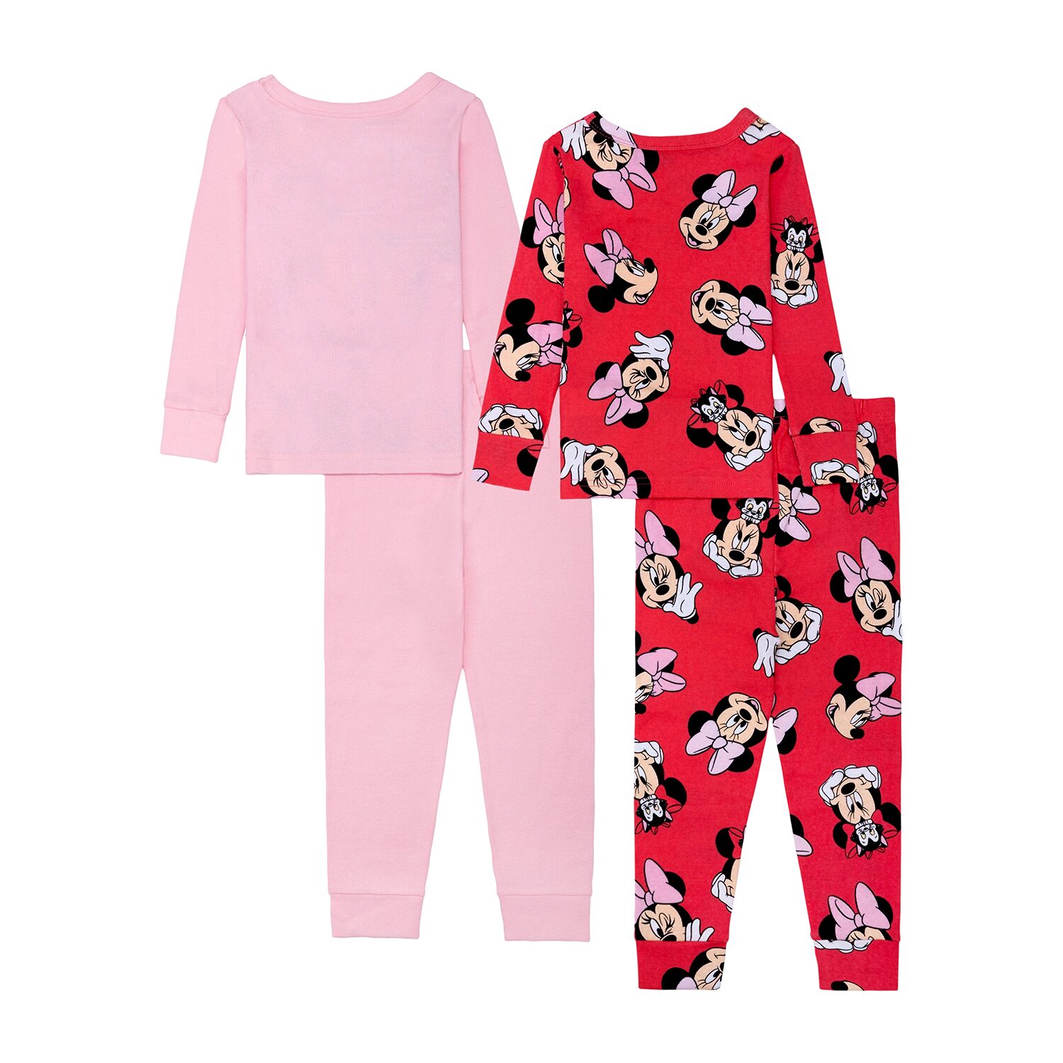 Disney Collection Toddler Girls Minnie Mouse Long Sleeve 4-pc. Pajama Set