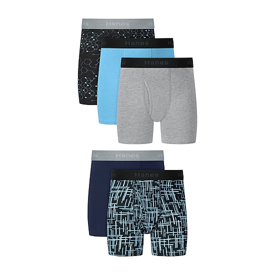 Hanes Big Kid Boys 5 Pack Boxer Briefs Bu3bp5