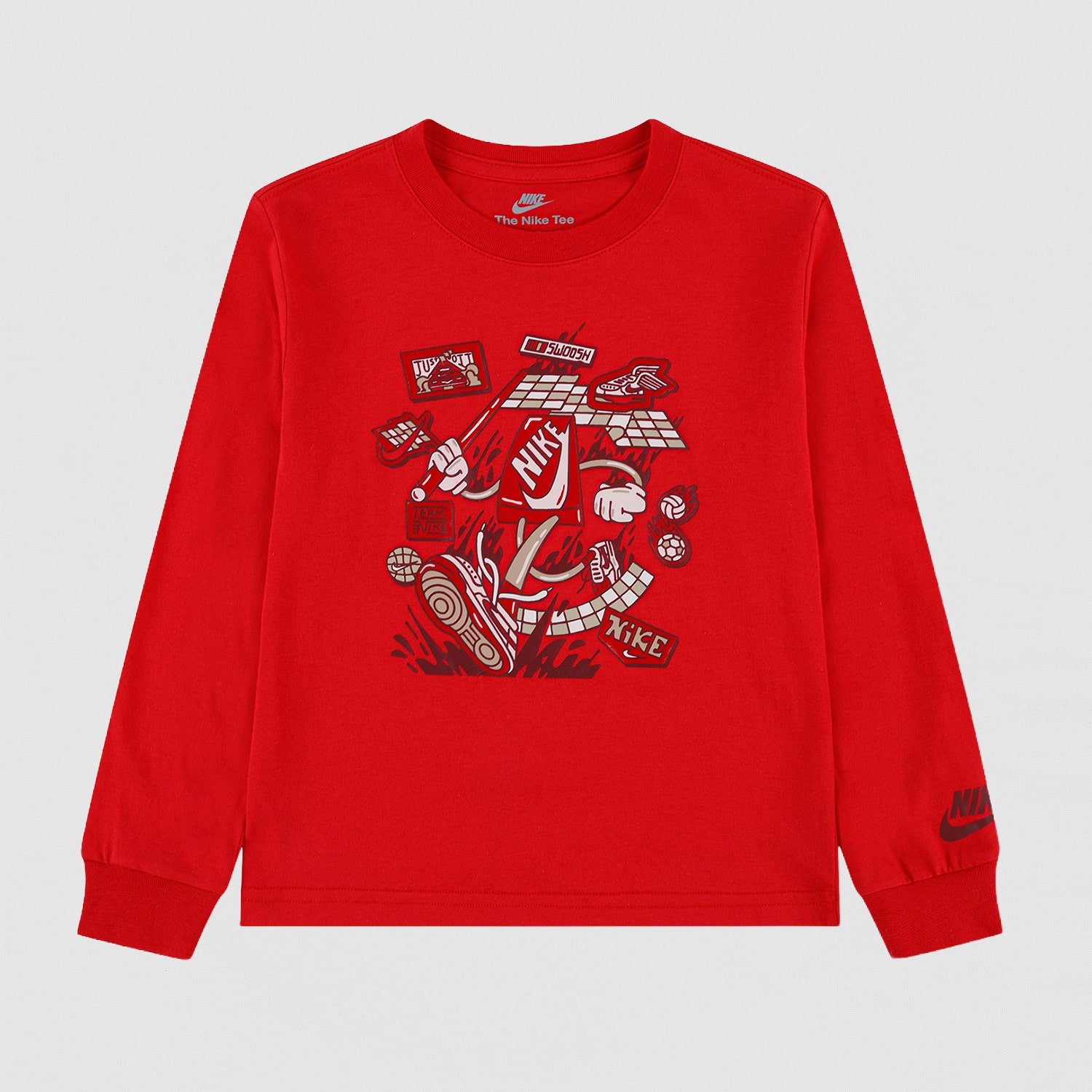 Nike Little Boys Crew Neck Long Sleeve Regular Fit Graphic T-Shirt