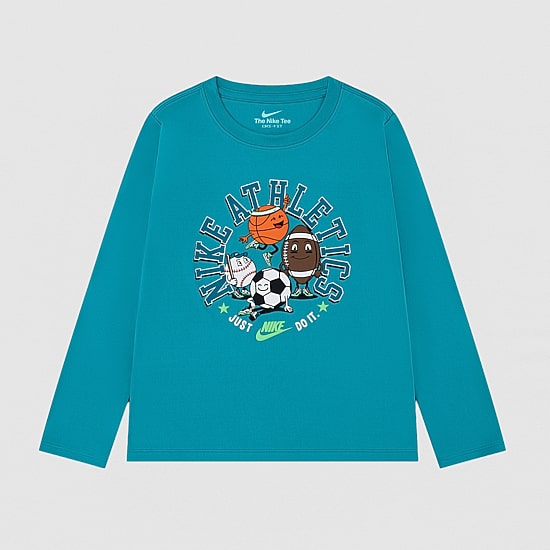 Nike Little Boys Crew Neck Long Sleeve Regular Fit Graphic T-Shirt