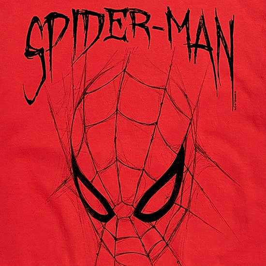 Brand New Day Sketched Mens Crew Neck Short Sleeve Regular Fit Spiderman Graphic T-Shirt