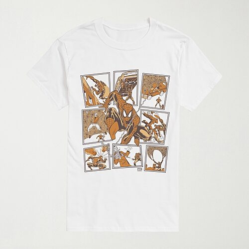 Novelty T-shirts Spider-man Web Slinger Mens Crew Neck Short Sleeve Regular Fit Spiderman Graphic T-shirt In White