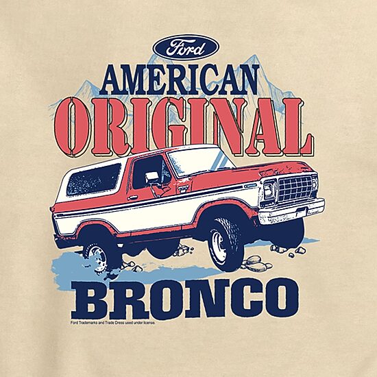 Ford American Original Bronco Mens Crew Neck Long Sleeve Sweatshirt