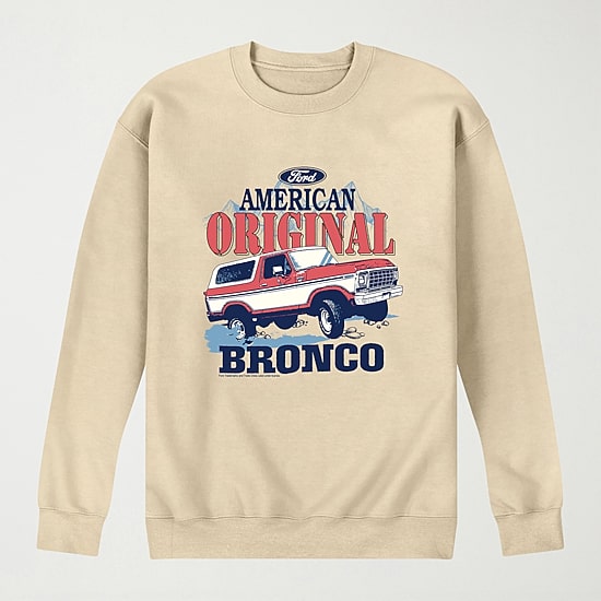 Ford American Original Bronco Mens Crew Neck Long Sleeve Sweatshirt