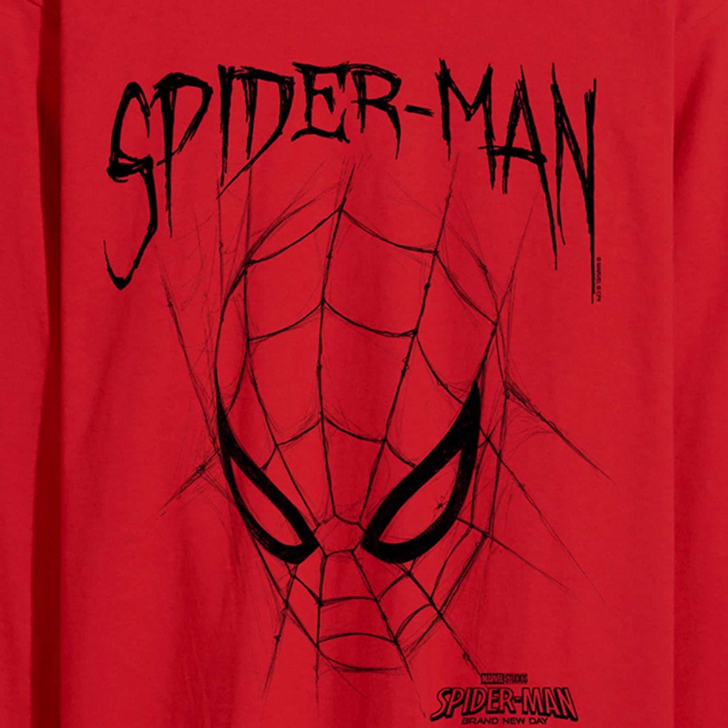 Brand New Day Sketched Mens Crew Neck Short Sleeve Regular Fit Spiderman Graphic T-Shirt