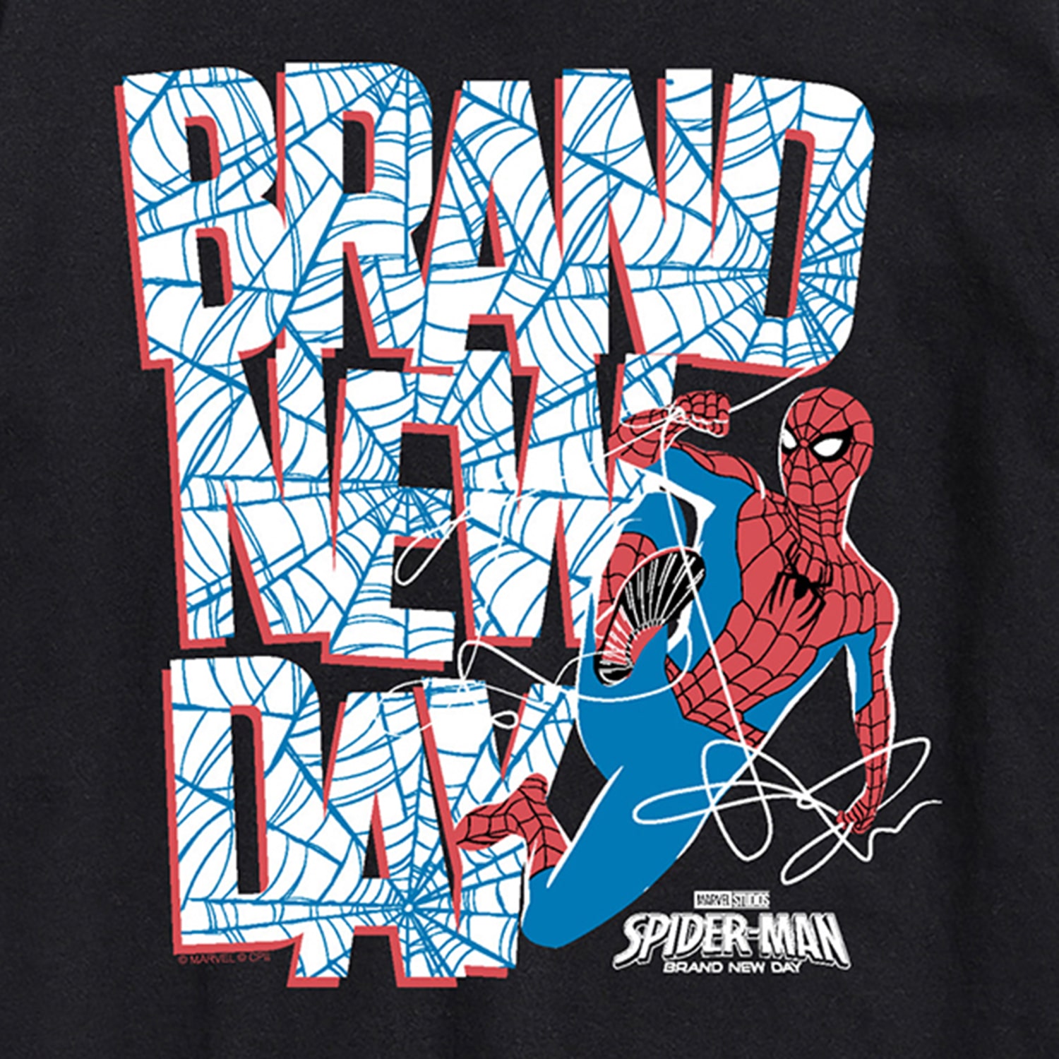 Brand New Day Web Mens Crew Neck Short Sleeve Regular Fit Spiderman Graphic T-Shirt