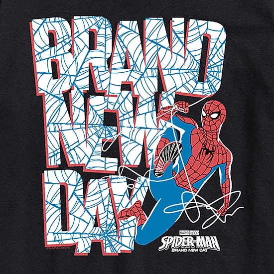 Brand New Day Web Mens Crew Neck Short Sleeve Regular Fit Spiderman Graphic T-Shirt