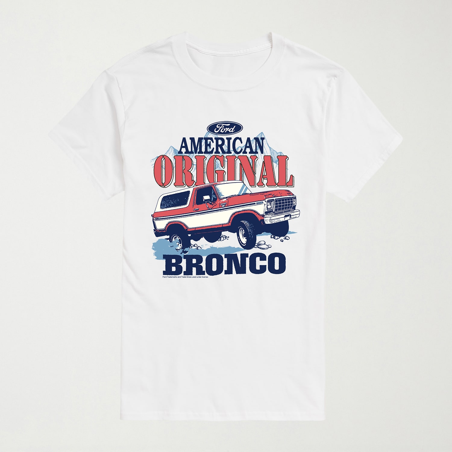 Ford American Original Bronco Mens Crew Neck Short Sleeve Regular Fit Graphic T-Shirt