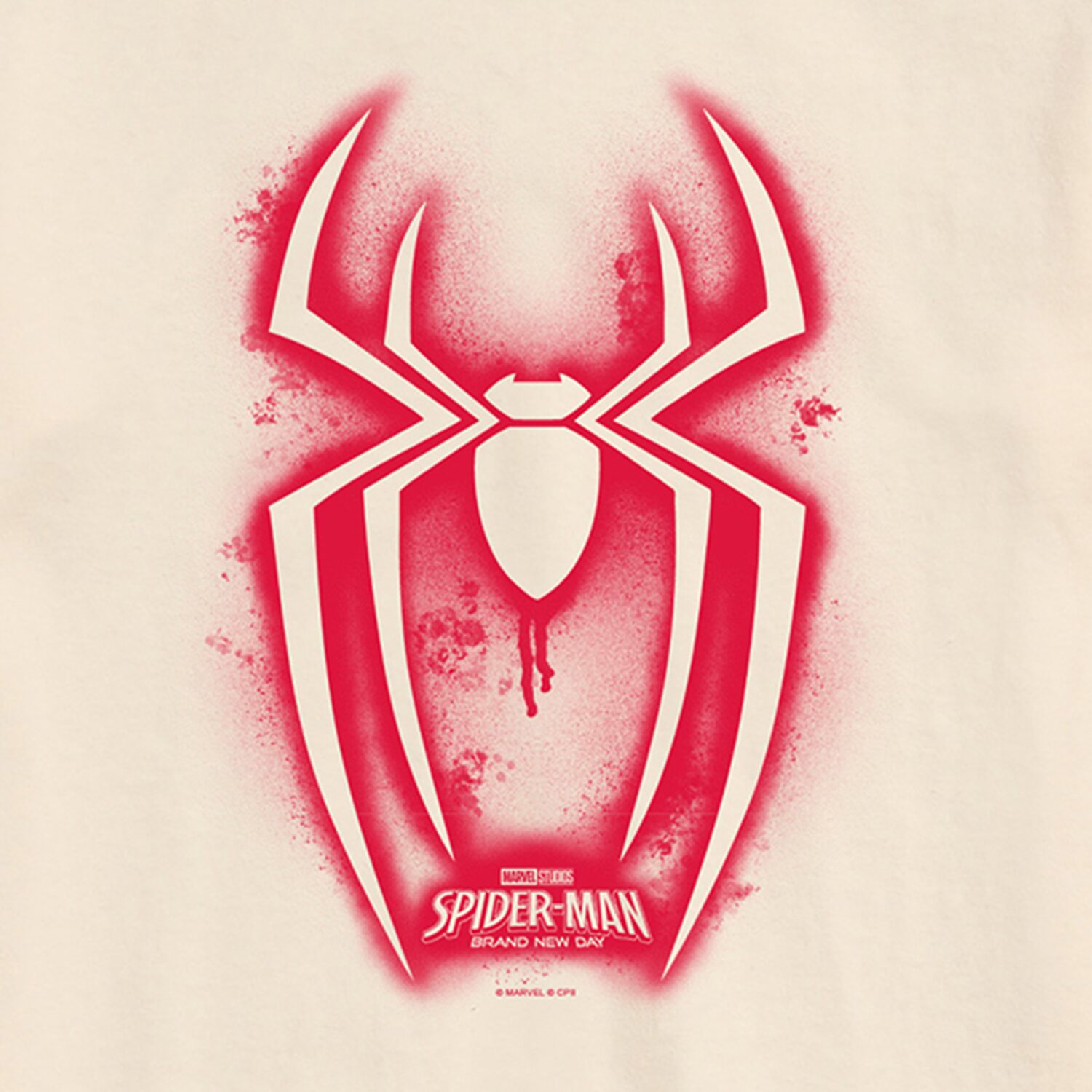 Brand New Day Spraypaint Spider Mens Crew Neck Short Sleeve Regular Fit Spiderman Graphic T-Shirt