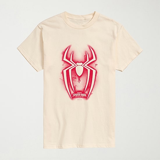 Brand New Day Spraypaint Spider Mens Crew Neck Short Sleeve Regular Fit Spiderman Graphic T-Shirt