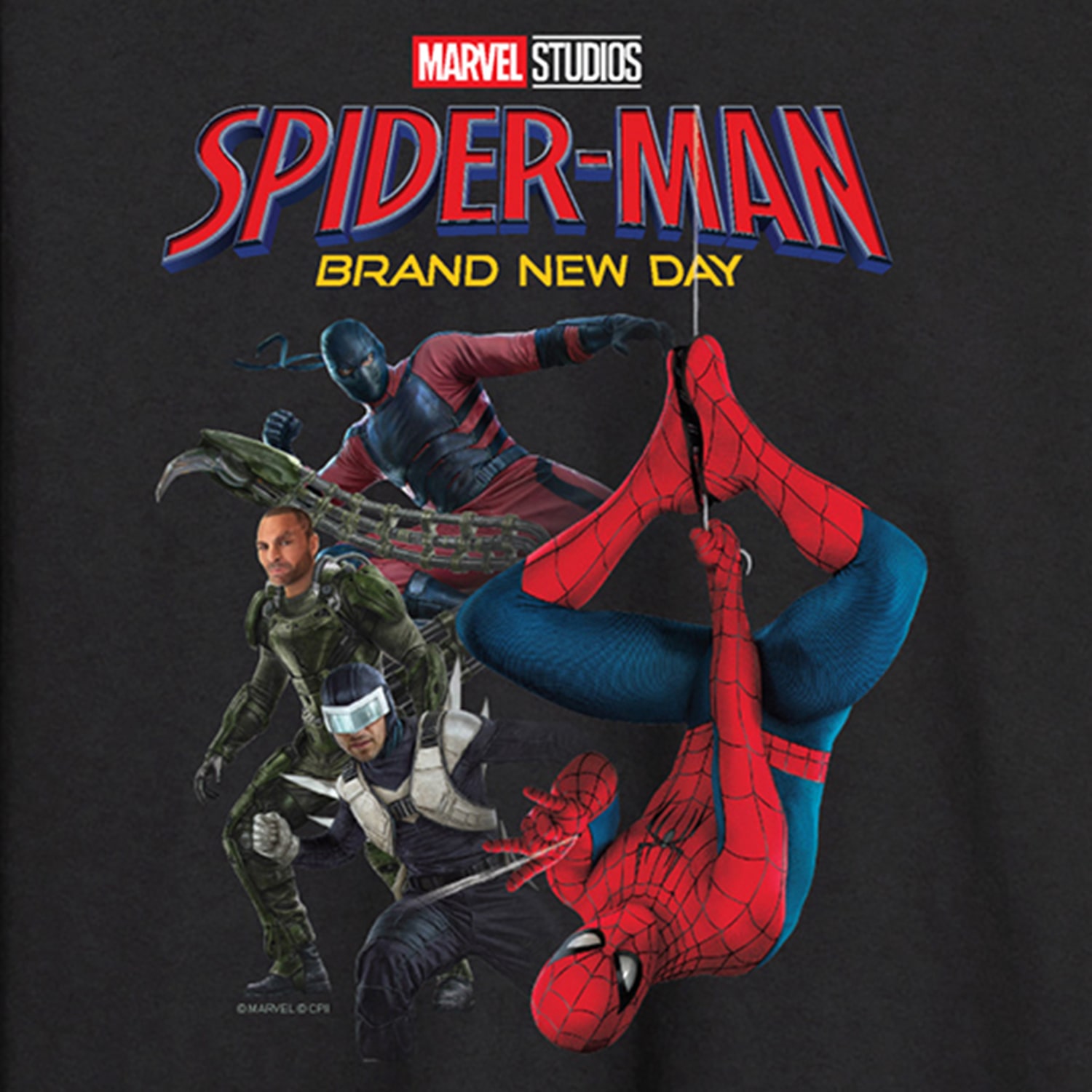 Brand New Day Scorpion And Friends Mens Crew Neck Long Sleeve Regular Fit Spiderman Graphic T-Shirt