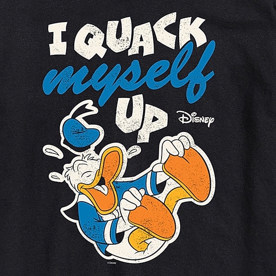 I Quack Myself Up Mens Crew Neck Short Sleeve Regular Fit Donald Duck Graphic T-Shirt
