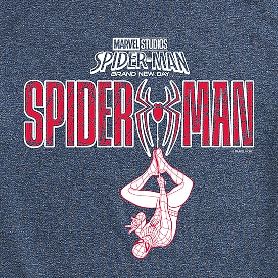 Brand New Day Hanging From Logo Mens Crew Neck Short Sleeve Regular Fit Spiderman Graphic T-Shirt