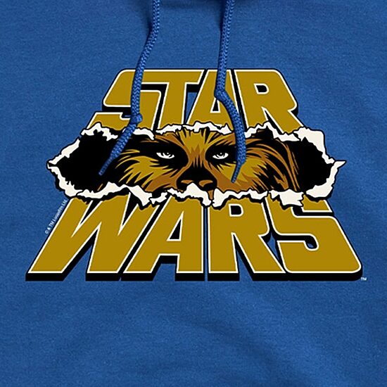 Logo Rip Mens Long Sleeve Star Wars Chewbacca Hoodie