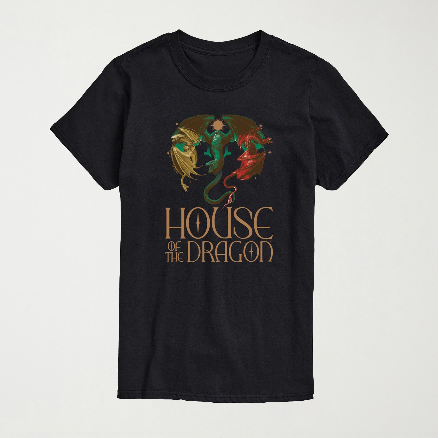 House Of Dragons Logo Mens Crew Neck Short Sleeve Regular Fit Graphic T-Shirt